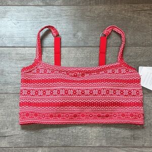 Red Patterned Women's Bra